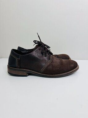 NAOT Chief Brown Leather Lace Up Casual Oxfords Mens 11 EU44. Sole wear with rep